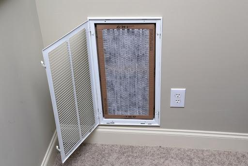 An HVAC system air filter.